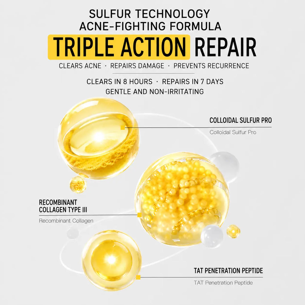 Colloidal Sulfur Multi-Peptide Serum | Skin Treatment & Acne Treatment | 8H Acne Relief&7D Skin Repair,Oat Soothing Redness Relief Essence, Oil Control Acne Clearing Anti-Aging Hydrating Skin Repair Serum for Sensitive Oily Skin